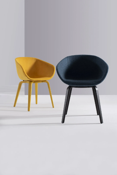 MAYA FP UP - Tanned leather chair with armrests by SOFTLINE 1979 - view 3